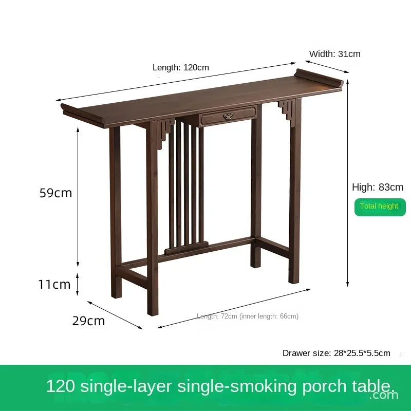 New Chinese-style offering table for the God of Wealth, bamboo and solid wood entrance cabinet, modern living room Buddhist nich
