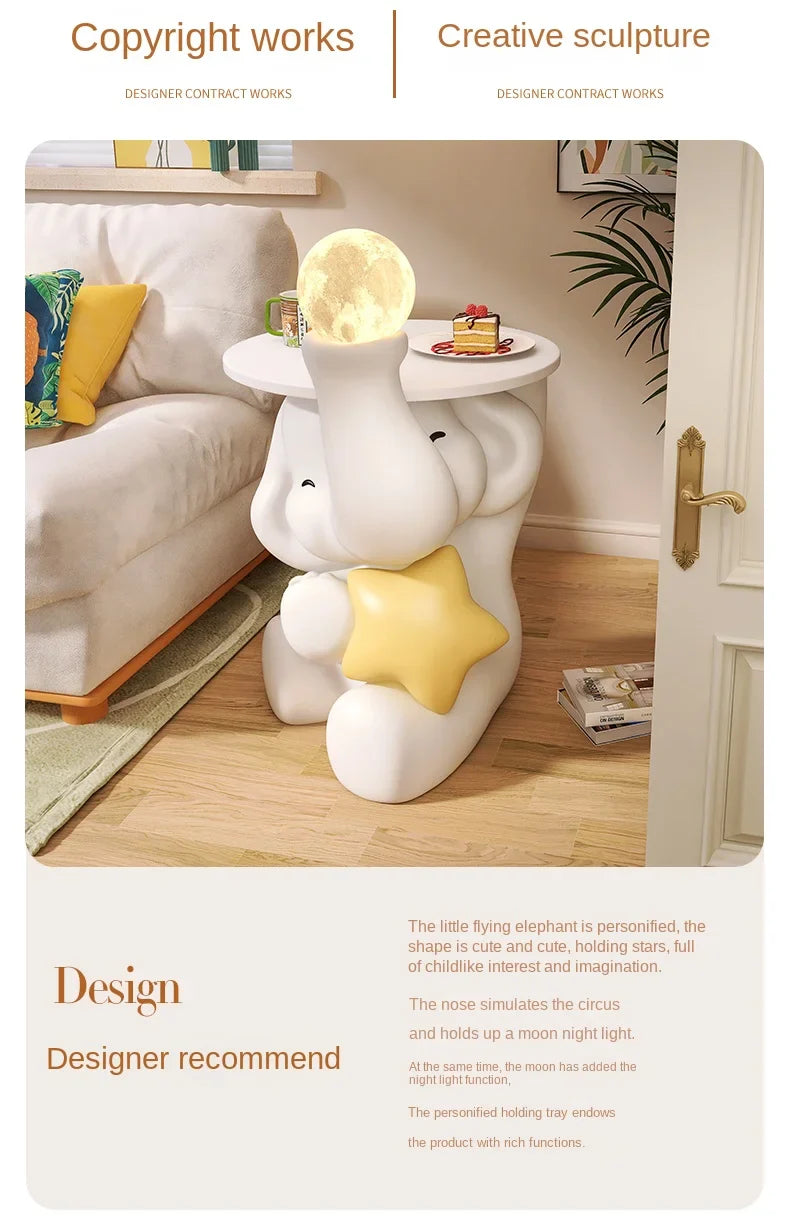 Elephant Statue Side Table