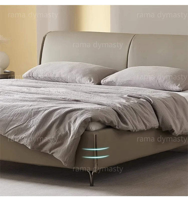 Modern Leather Wingback King/Queen Soft Bed Frame with Upholstered Headboard Can be Customzied