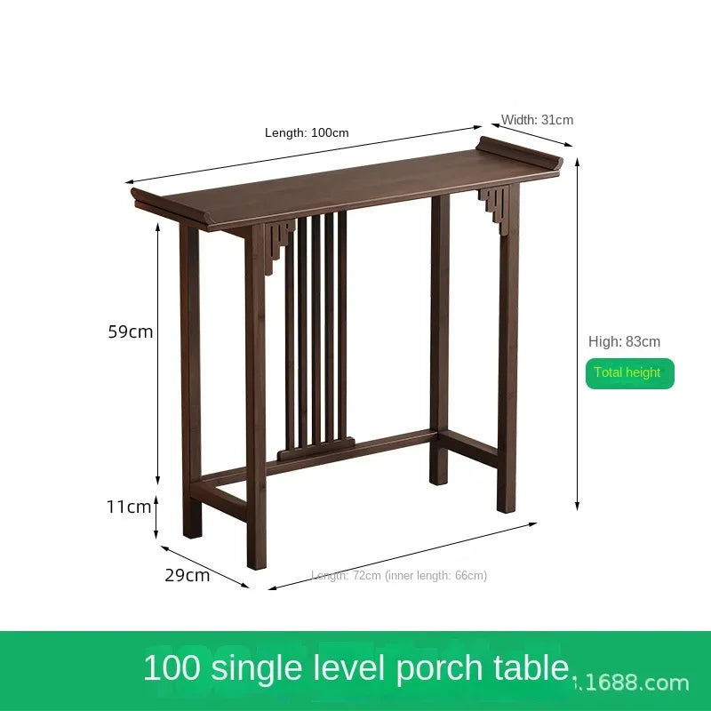 New Chinese-style offering table for the God of Wealth, bamboo and solid wood entrance cabinet, modern living room Buddhist nich