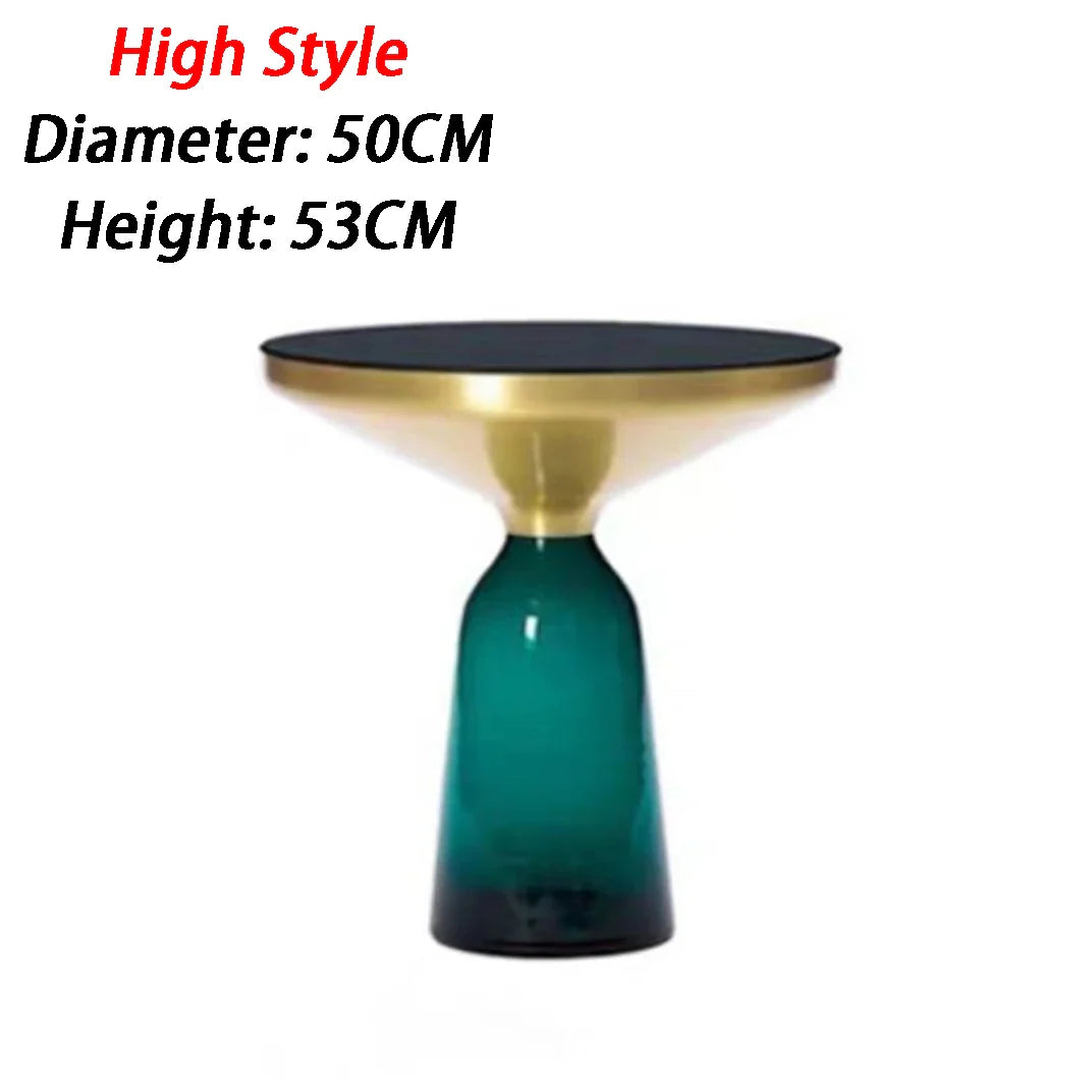 Transparent Glass Round Side Table