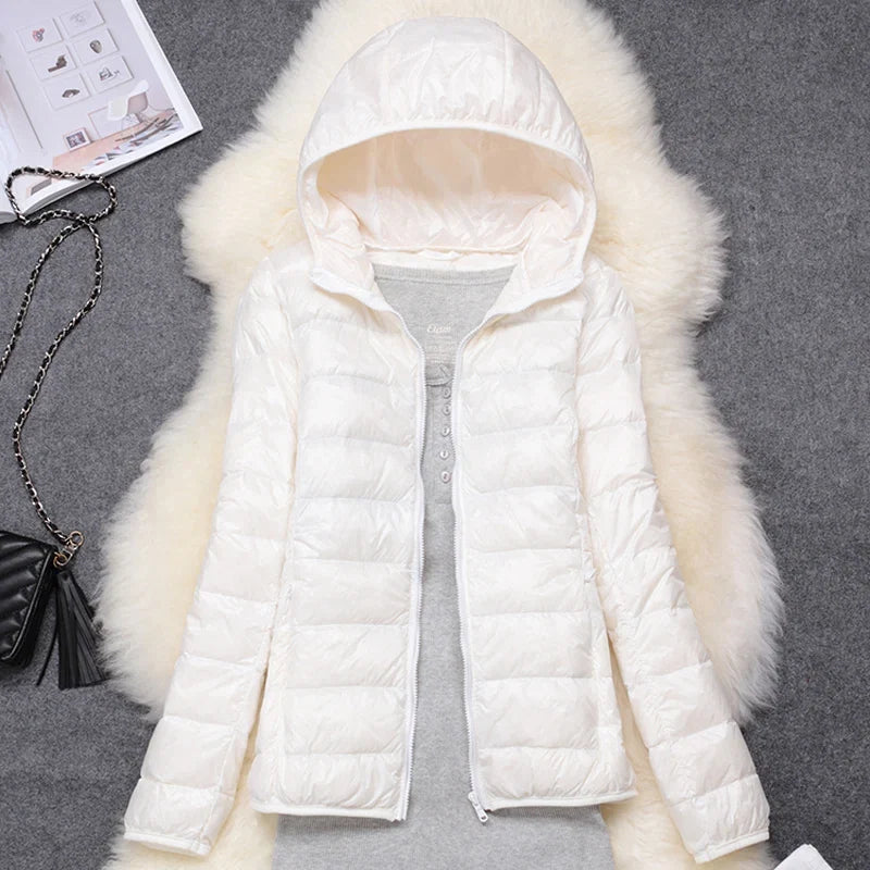 Women's Lightweight Packable Puffer Jacket | Hooded Down Coat