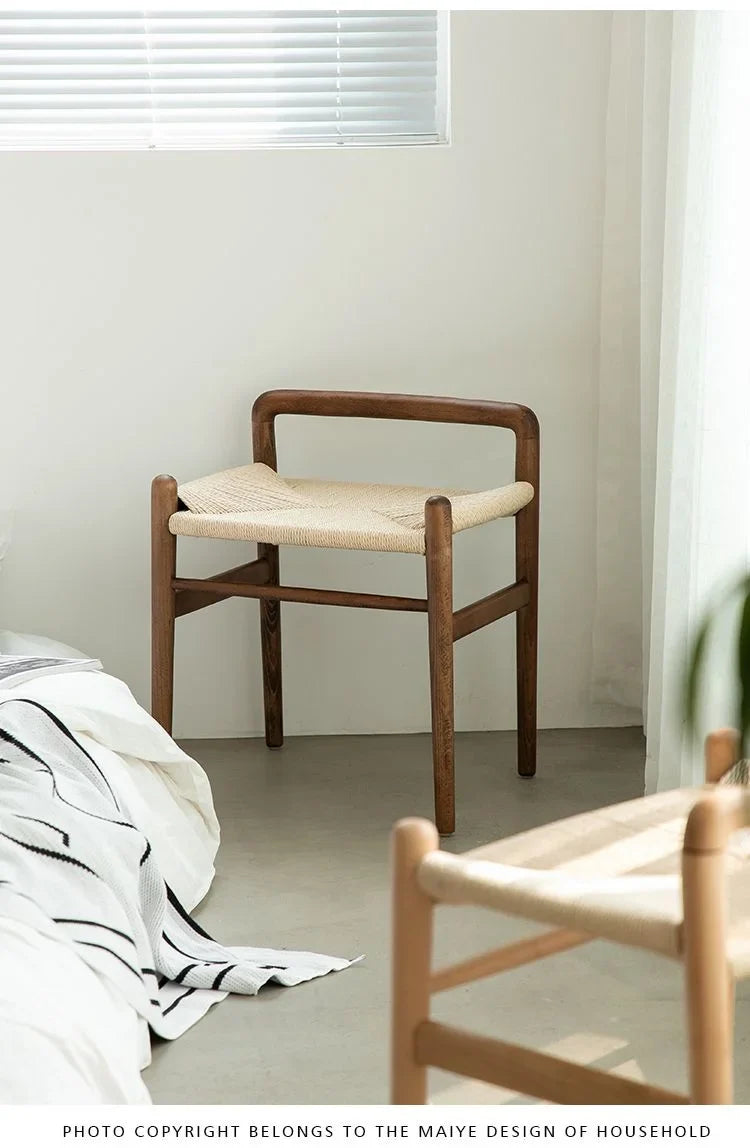 Simple Wood Vanity Stool