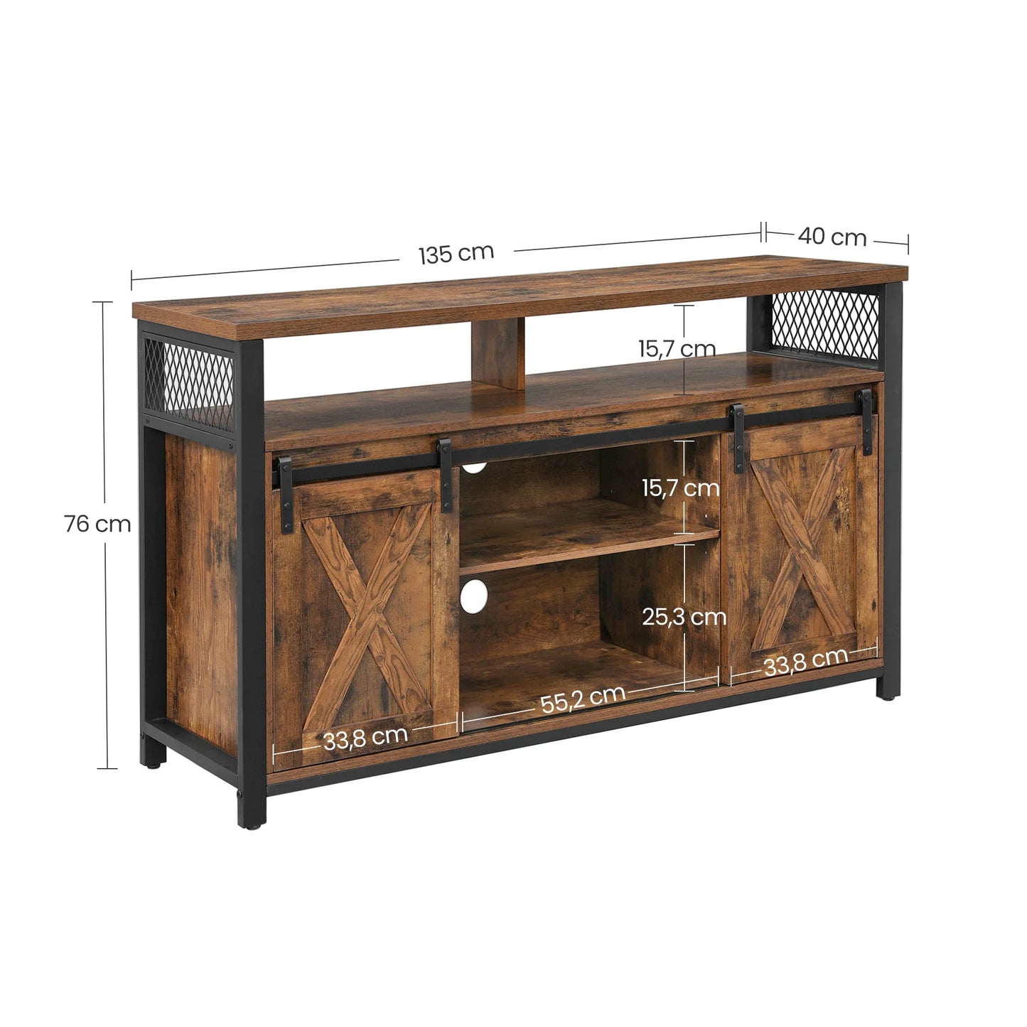 TV Cabinet with Sliding Barn Doors