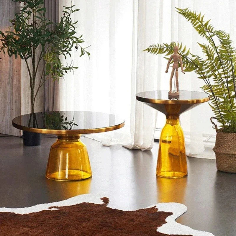 Transparent Glass Round Side Table