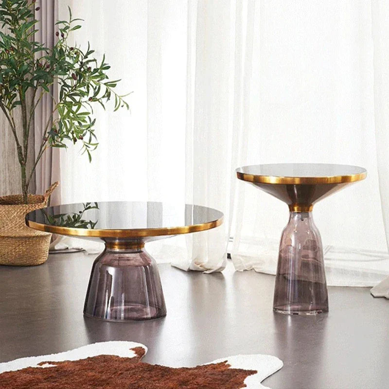Transparent Glass Round Side Table
