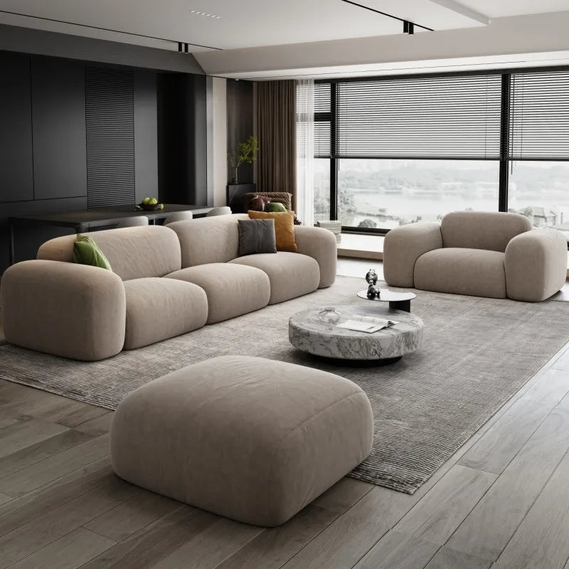 Modern Living Room Sofas Minimalist Sectional Puff Corner Sofa Comfortable Lounge Divano Soggiorno Di Lusso Luxury Furniture
