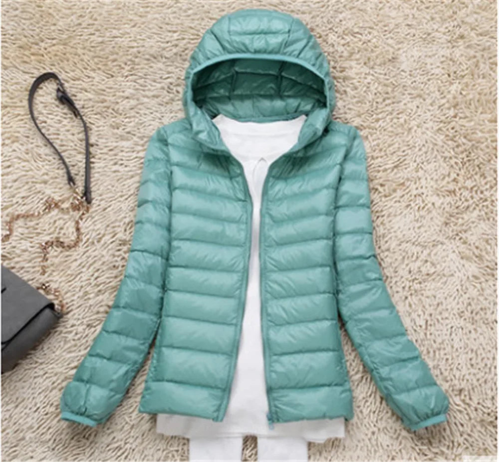 Women's Lightweight Packable Puffer Jacket | Hooded Down Coat