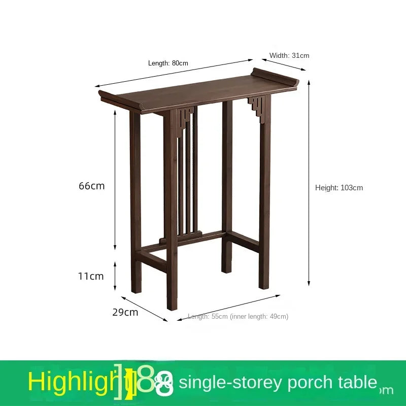 New Chinese-style offering table for the God of Wealth, bamboo and solid wood entrance cabinet, modern living room Buddhist nich