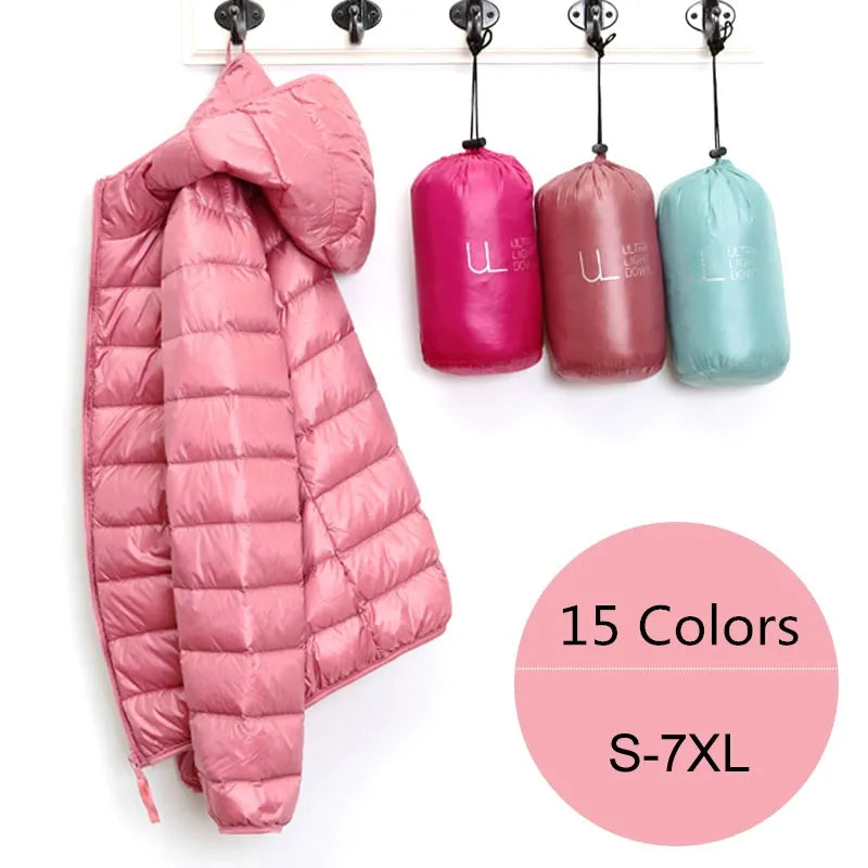 Women's Lightweight Packable Puffer Jacket | Hooded Down Coat
