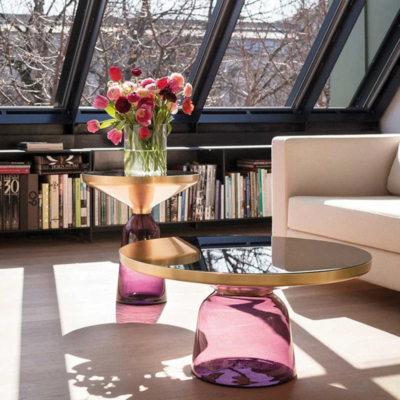 Transparent Glass Round Side Table