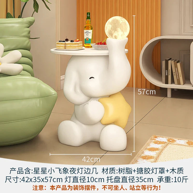 Elephant Statue Side Table