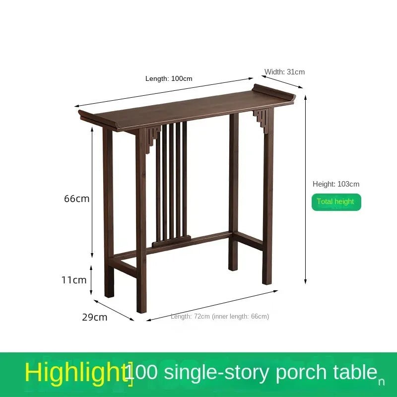 New Chinese-style offering table for the God of Wealth, bamboo and solid wood entrance cabinet, modern living room Buddhist nich