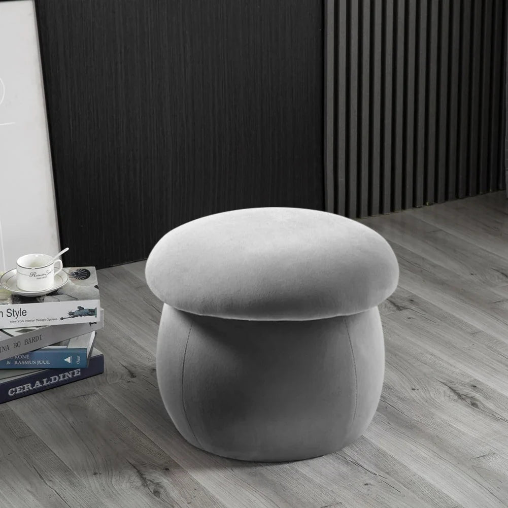 Simple Velvet Mushroom Footstool