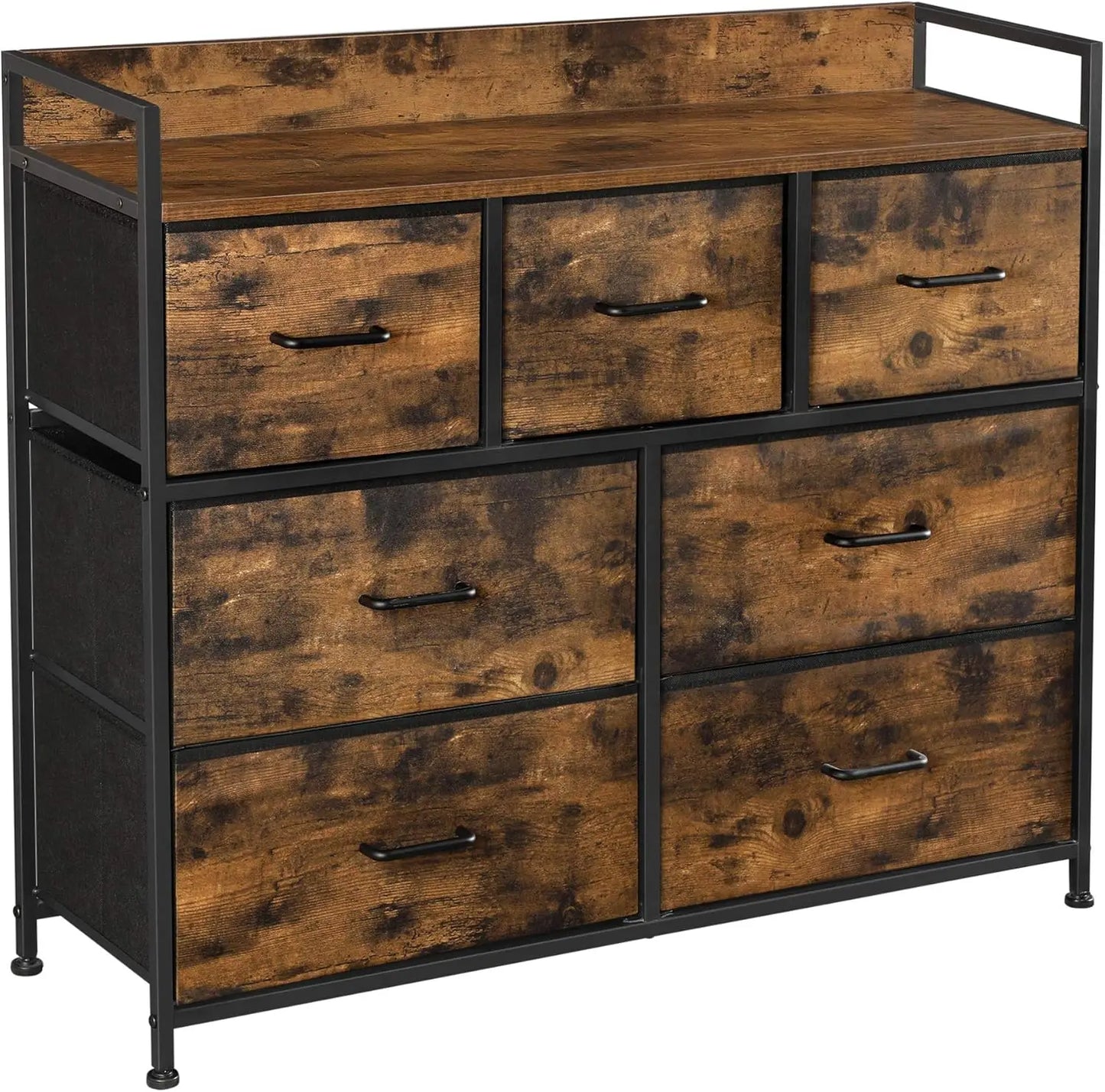 7 Drawers Industrial Style Metal Frame Dresser