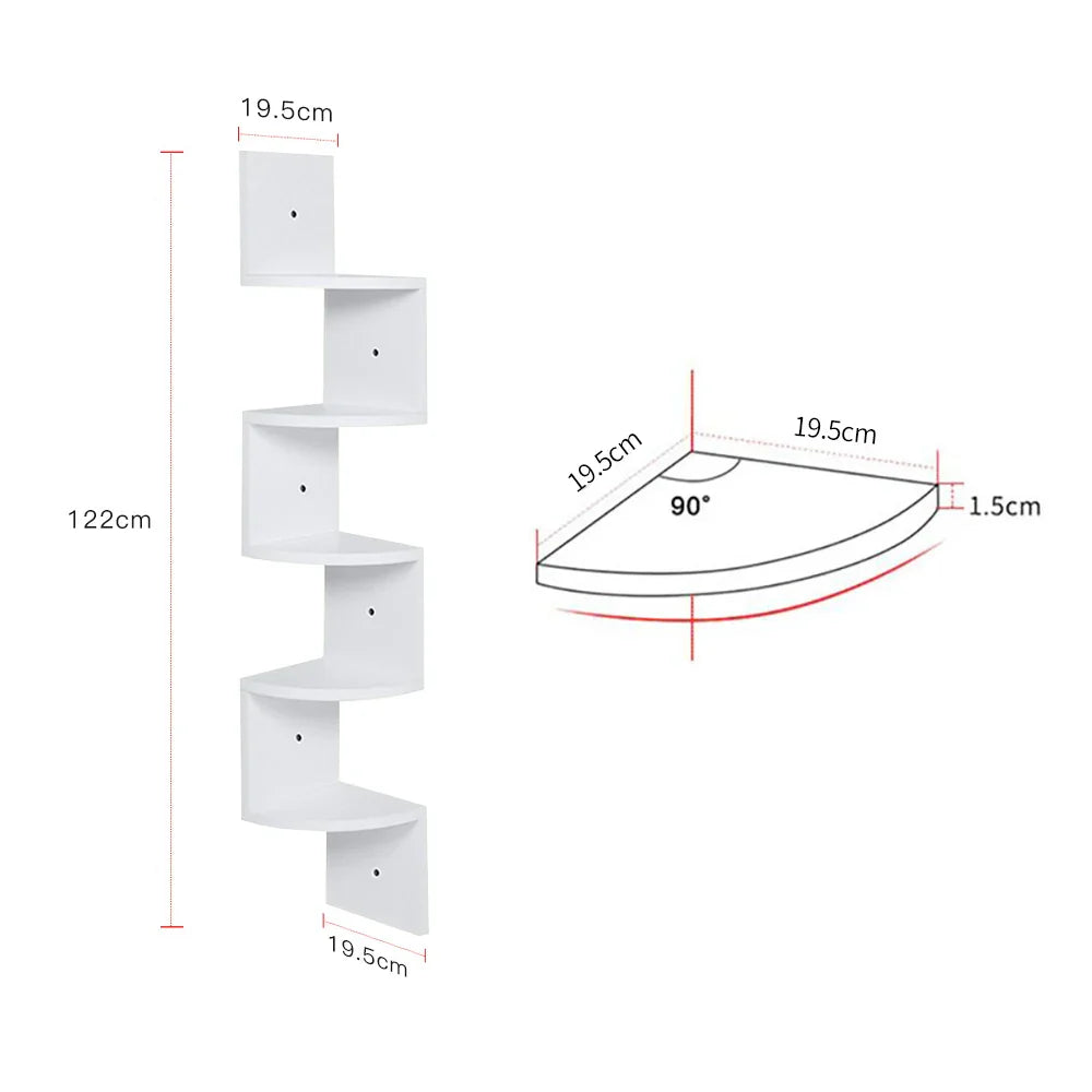 5-Layer Wooden Wall Rack