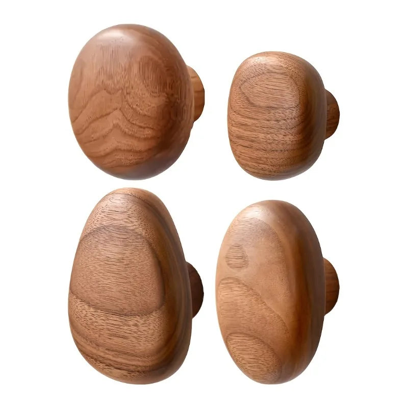 4pcs Wooden Coat Rack Wall Mounted