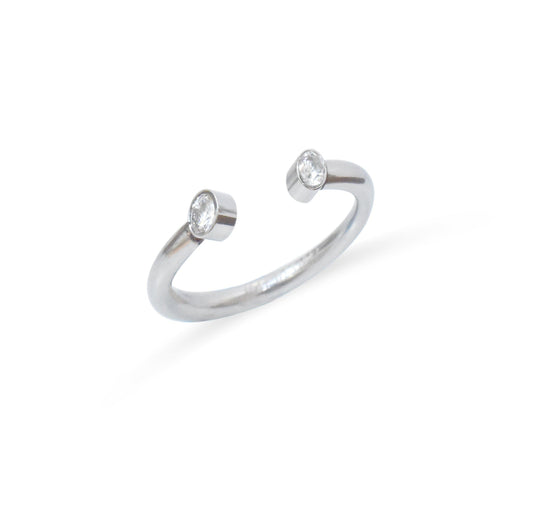 JOLIE SILVER CZ DIAMOND OPEN RING - SAMPLE