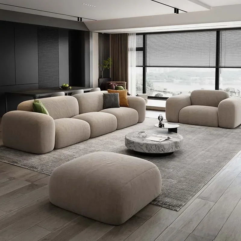 Modern Living Room Sofas Minimalist Sectional Puff Corner Sofa Comfortable Lounge Divano Soggiorno Di Lusso Luxury Furniture