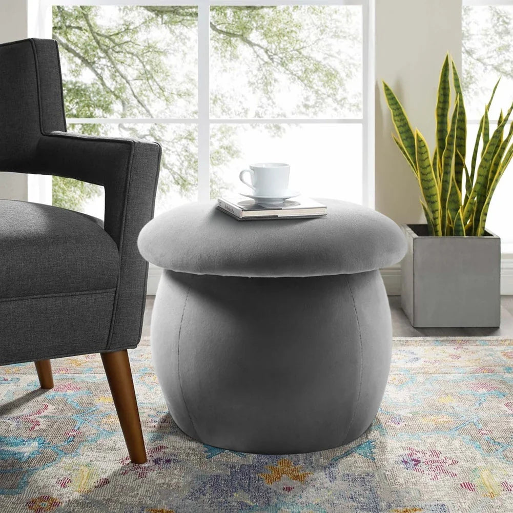 Simple Velvet Mushroom Footstool