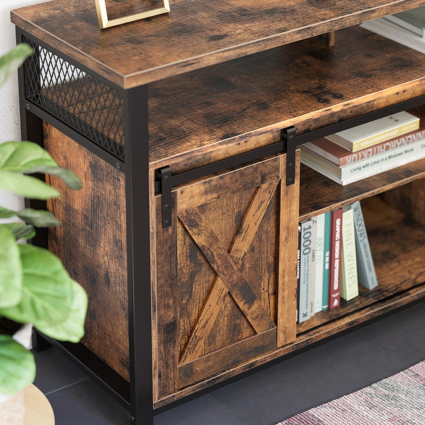 TV Cabinet with Sliding Barn Doors
