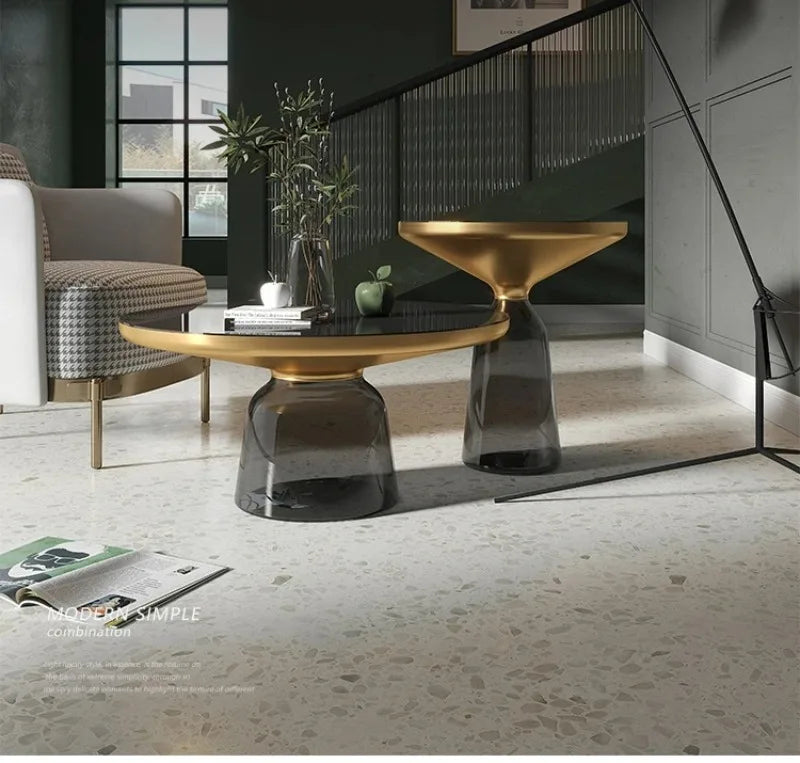 Transparent Glass Round Side Table