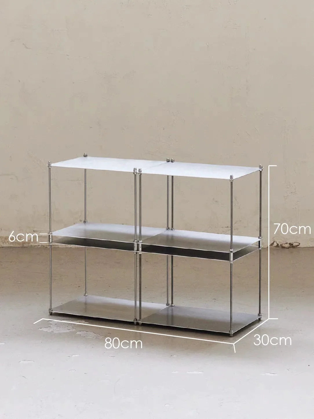 Stainless Steel Metal Bauhaus Modular Storage Rack Floor Stand Living Room Bedside Table Bookshelf Edge Coffee Movable Corner