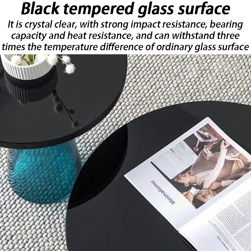 Transparent Glass Round Side Table