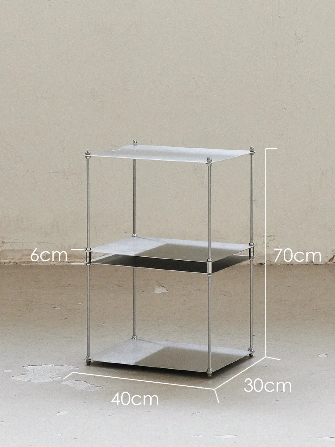 Stainless Steel Metal Bauhaus Modular Storage Rack Floor Stand Living Room Bedside Table Bookshelf Edge Coffee Movable Corner