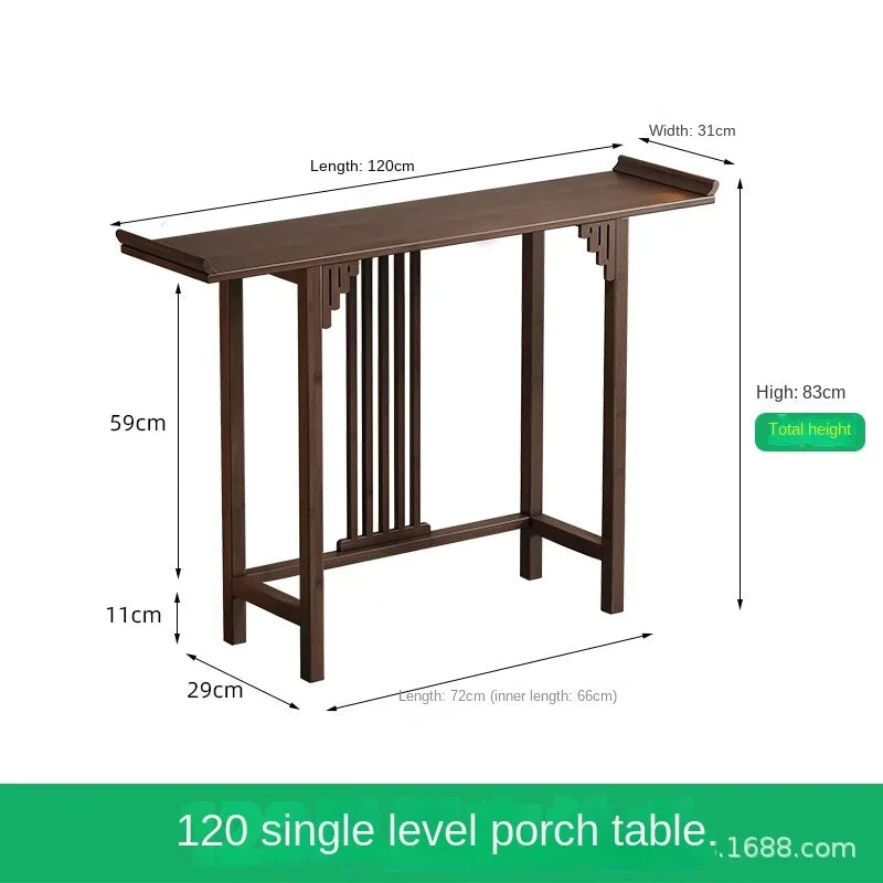 New Chinese-style offering table for the God of Wealth, bamboo and solid wood entrance cabinet, modern living room Buddhist nich