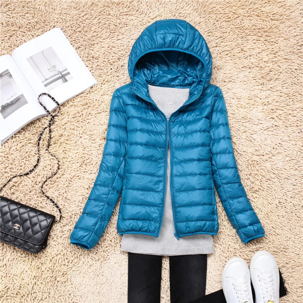 Women's Lightweight Packable Puffer Jacket | Hooded Down Coat