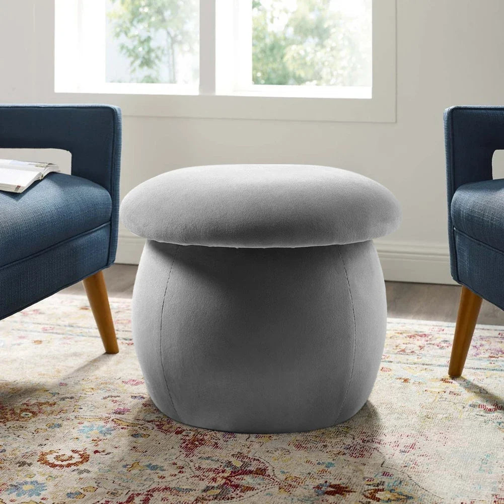 Simple Velvet Mushroom Footstool