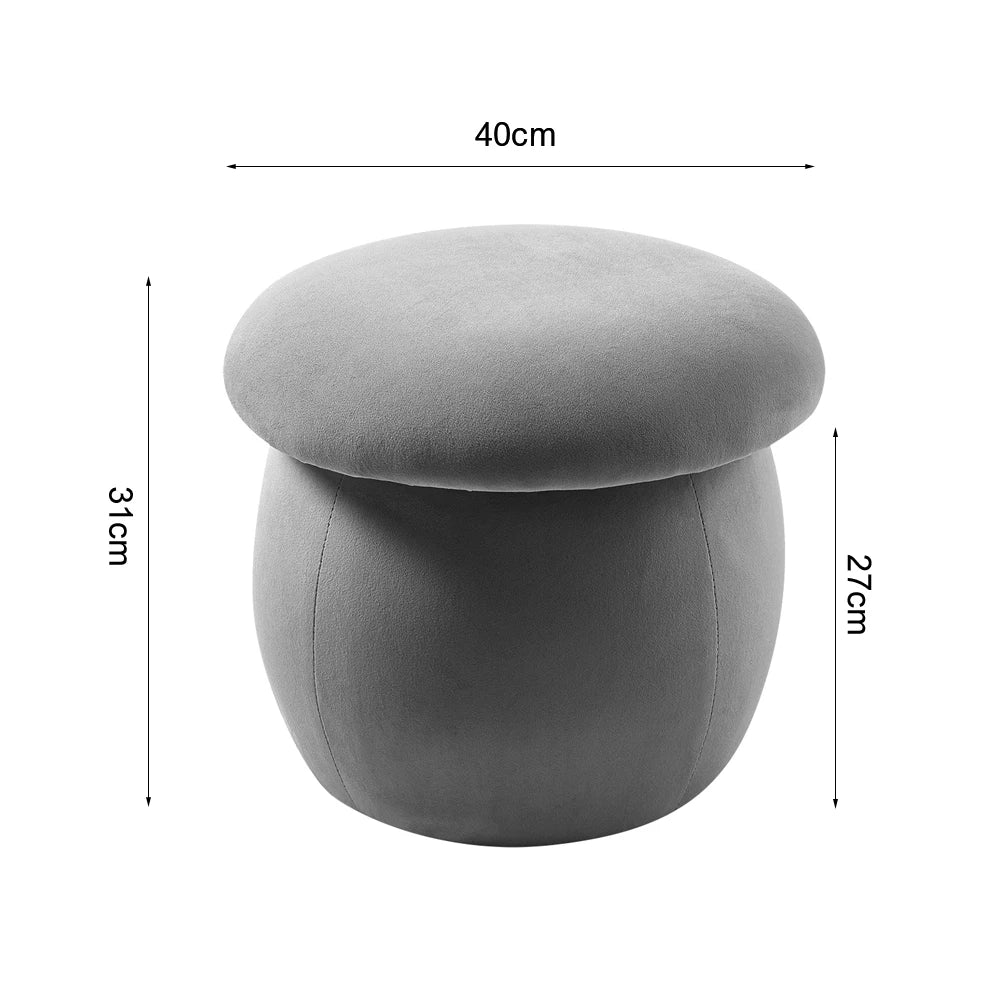 Simple Velvet Mushroom Footstool