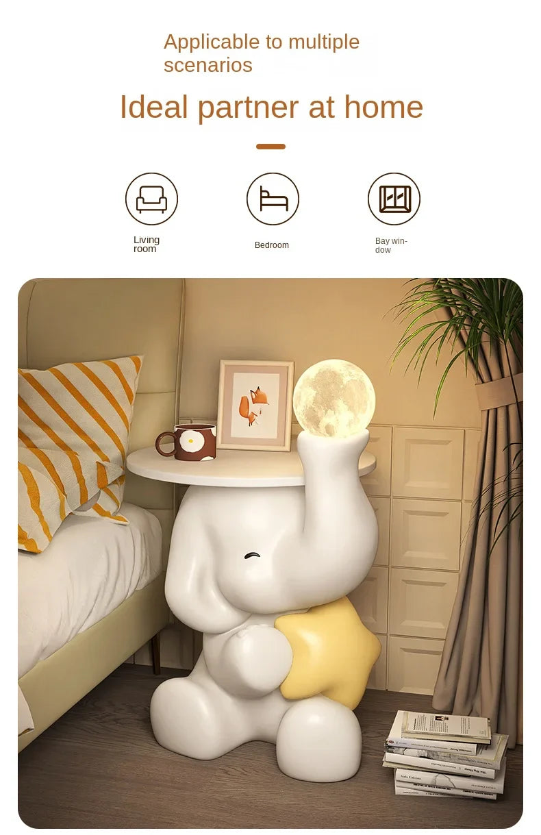 Elephant Statue Side Table