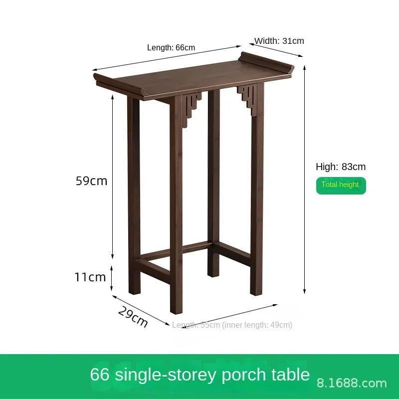 New Chinese-style offering table for the God of Wealth, bamboo and solid wood entrance cabinet, modern living room Buddhist nich