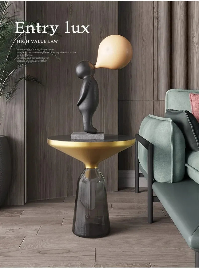 Transparent Glass Round Side Table