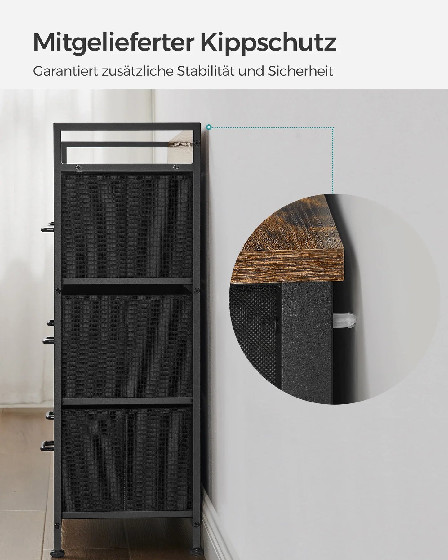 7 Drawers Industrial Style Metal Frame Dresser