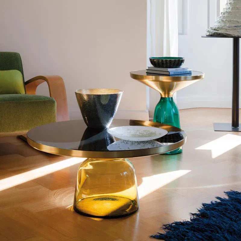 Transparent Glass Round Side Table