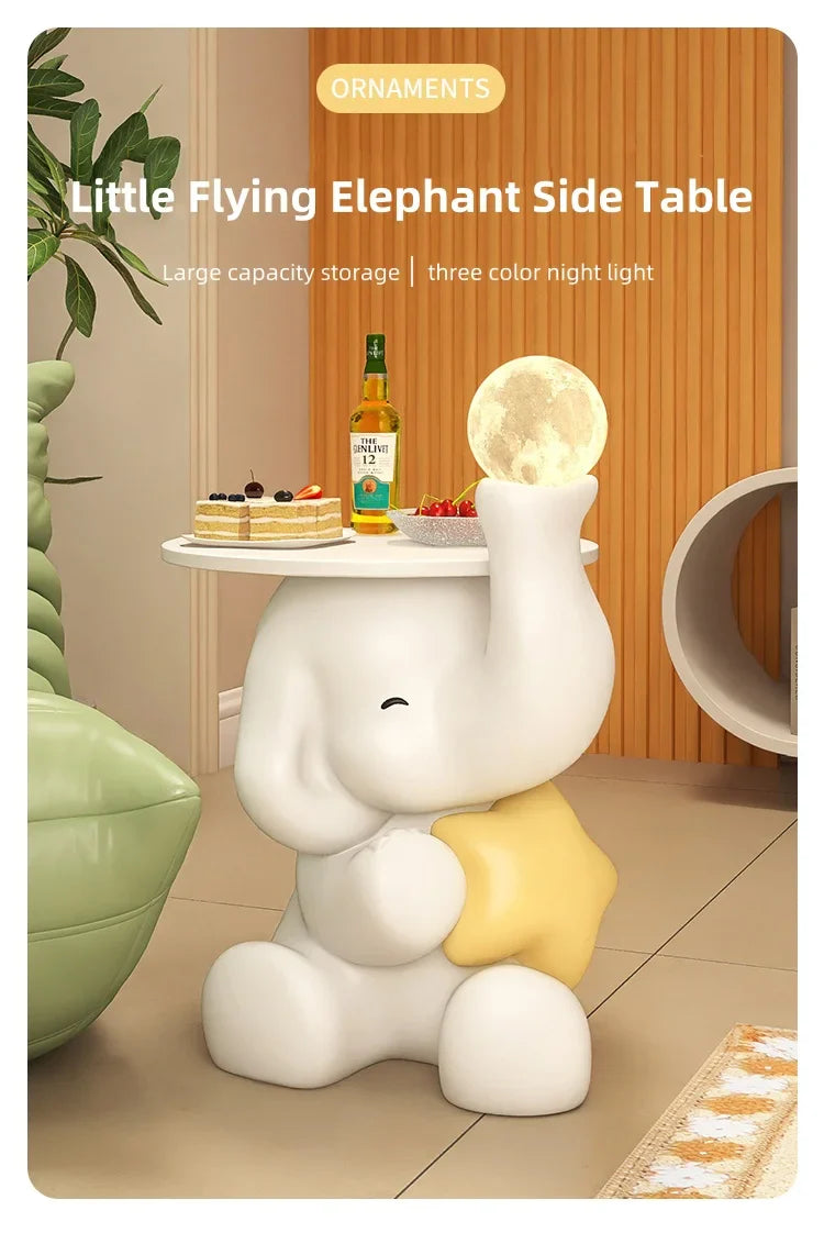 Elephant Statue Side Table