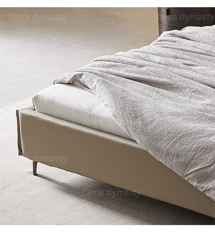 Modern Leather Wingback King/Queen Soft Bed Frame with Upholstered Headboard Can be Customzied
