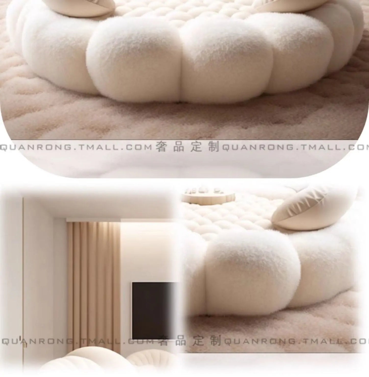 Round Aesthetics Soft Bed Frame