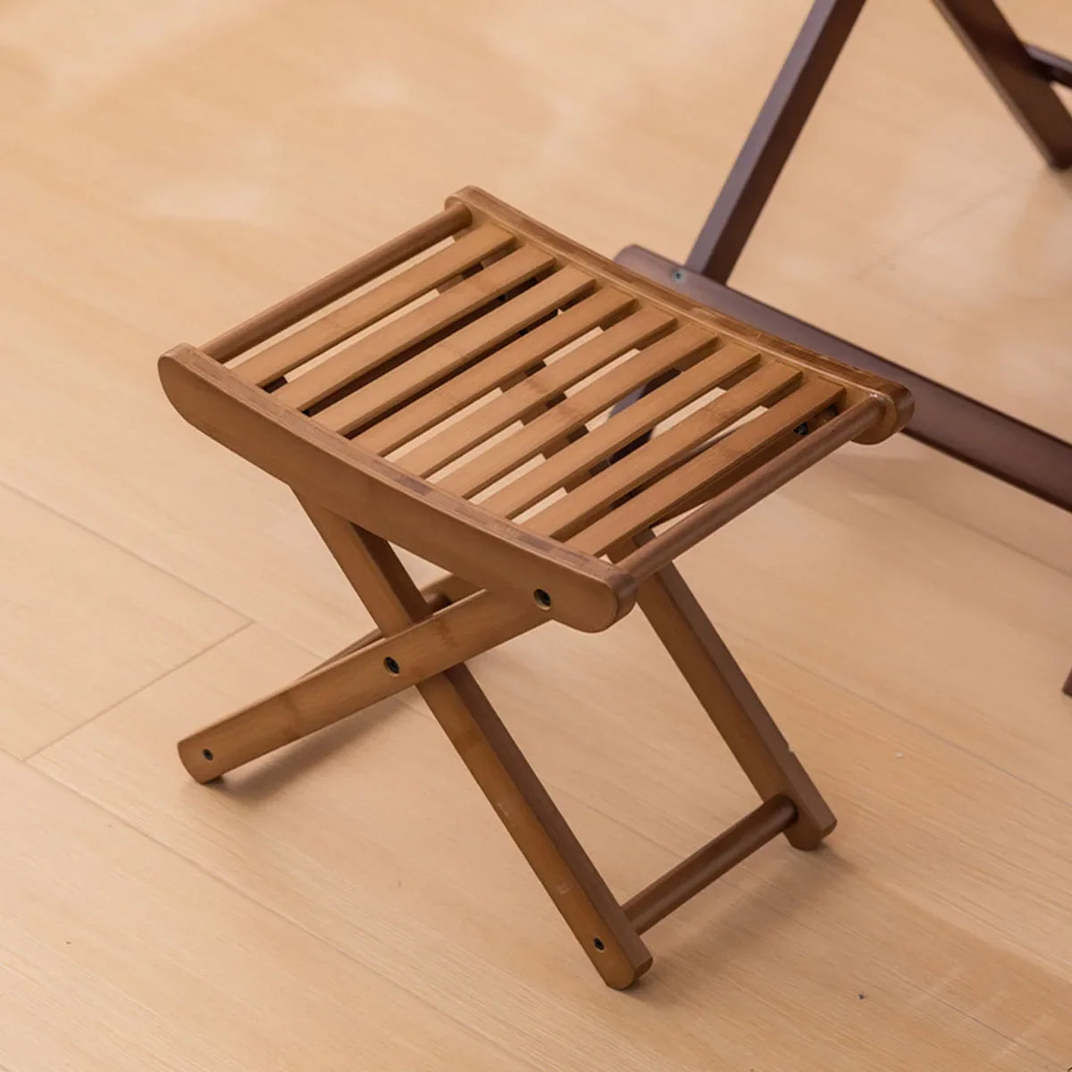 Portable Folding Bamboo Shower Stool - Spa-Style Foldable Bath Seat