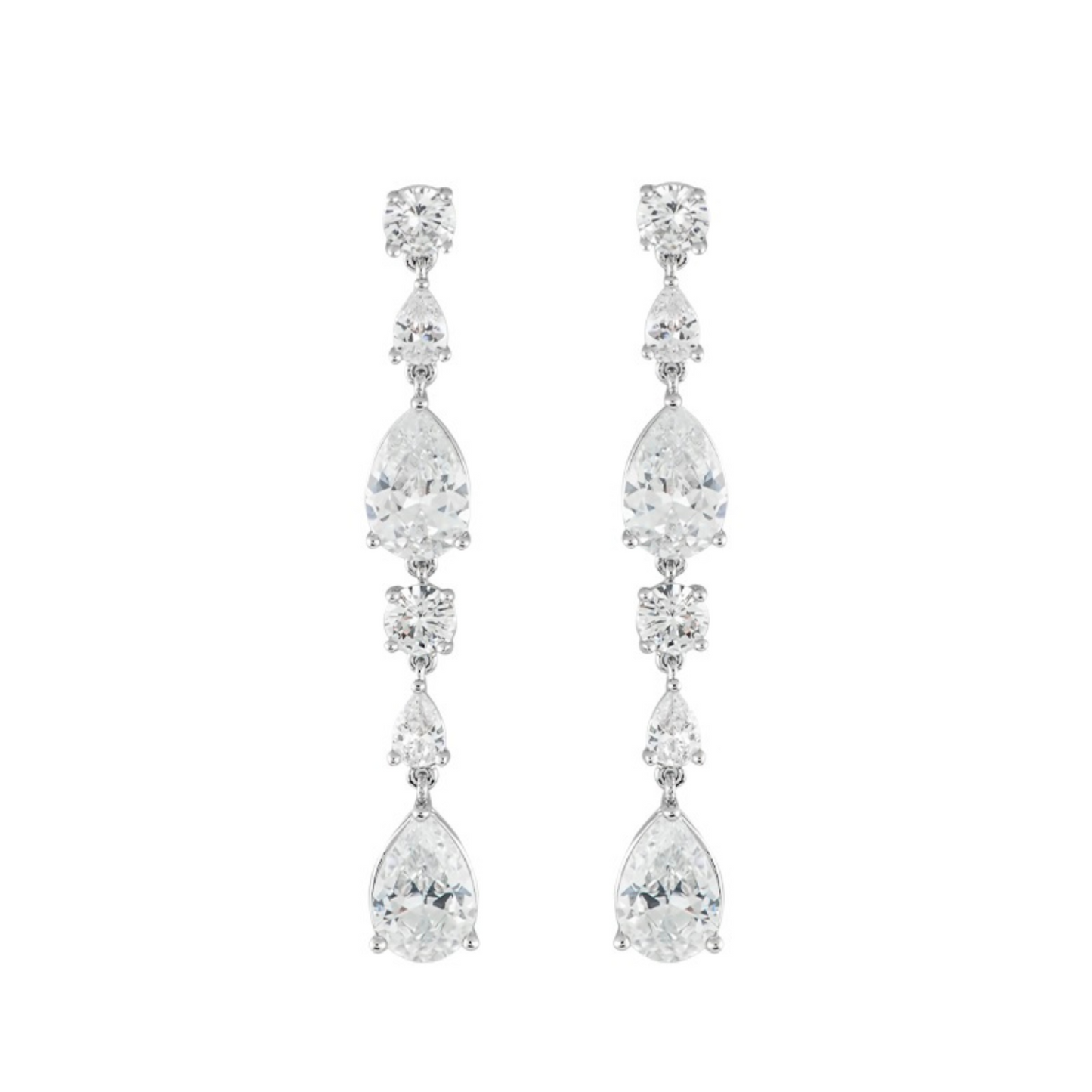 Multi Pear CZ Drop Earrings