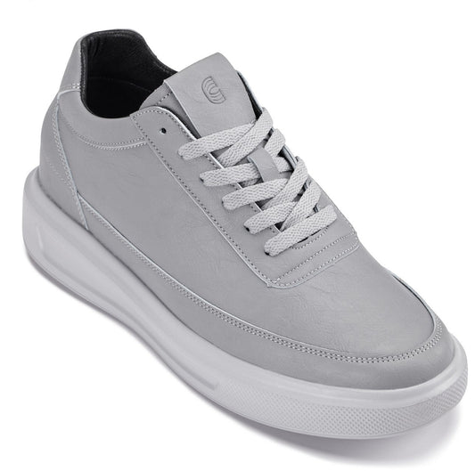 CALTO - X1648 - 2.8 Inches Taller (Pewter Grey) - Lightweight Sneakers