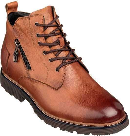 CALTO - Y42072 - 2.8 Inches Taller (Brown) - Dressy Casual Boots