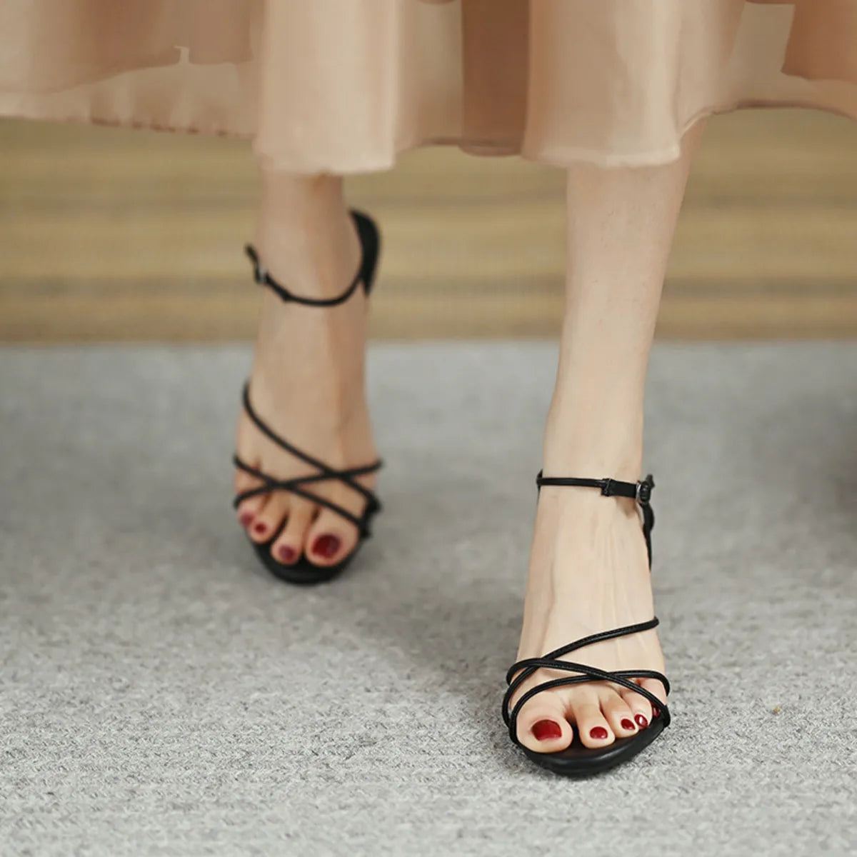 Strappy Ankle Buckle Sandals