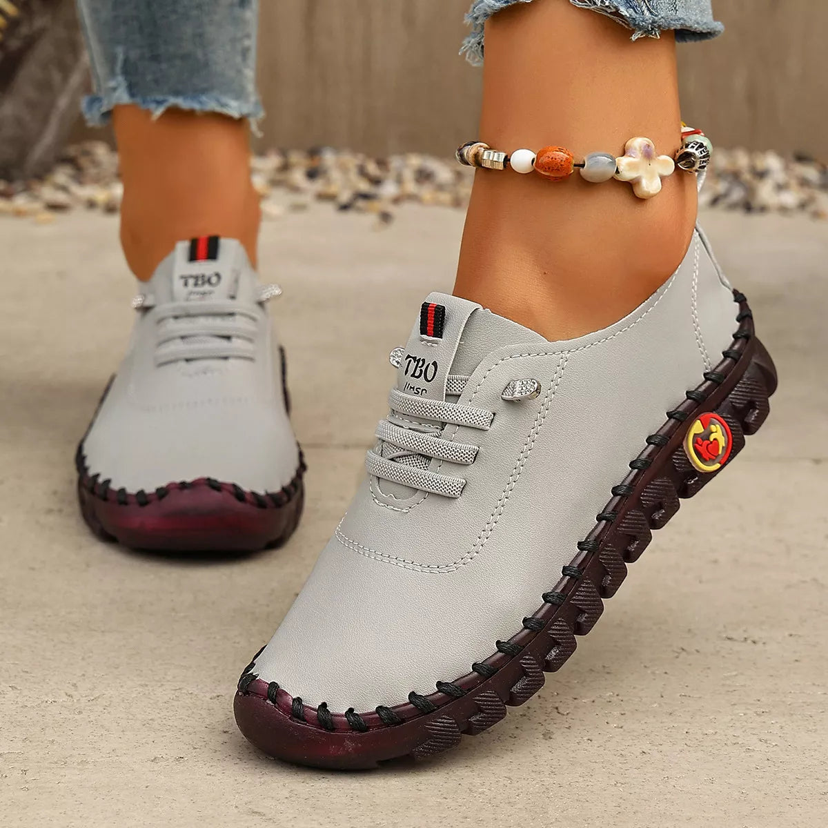 Round Toe Lace Up Sneakers