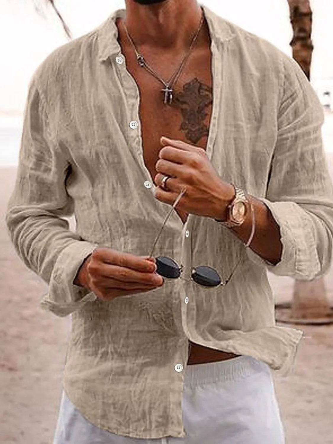 Men's Full Size Button Up Long Sleeve Shirt Plus Size