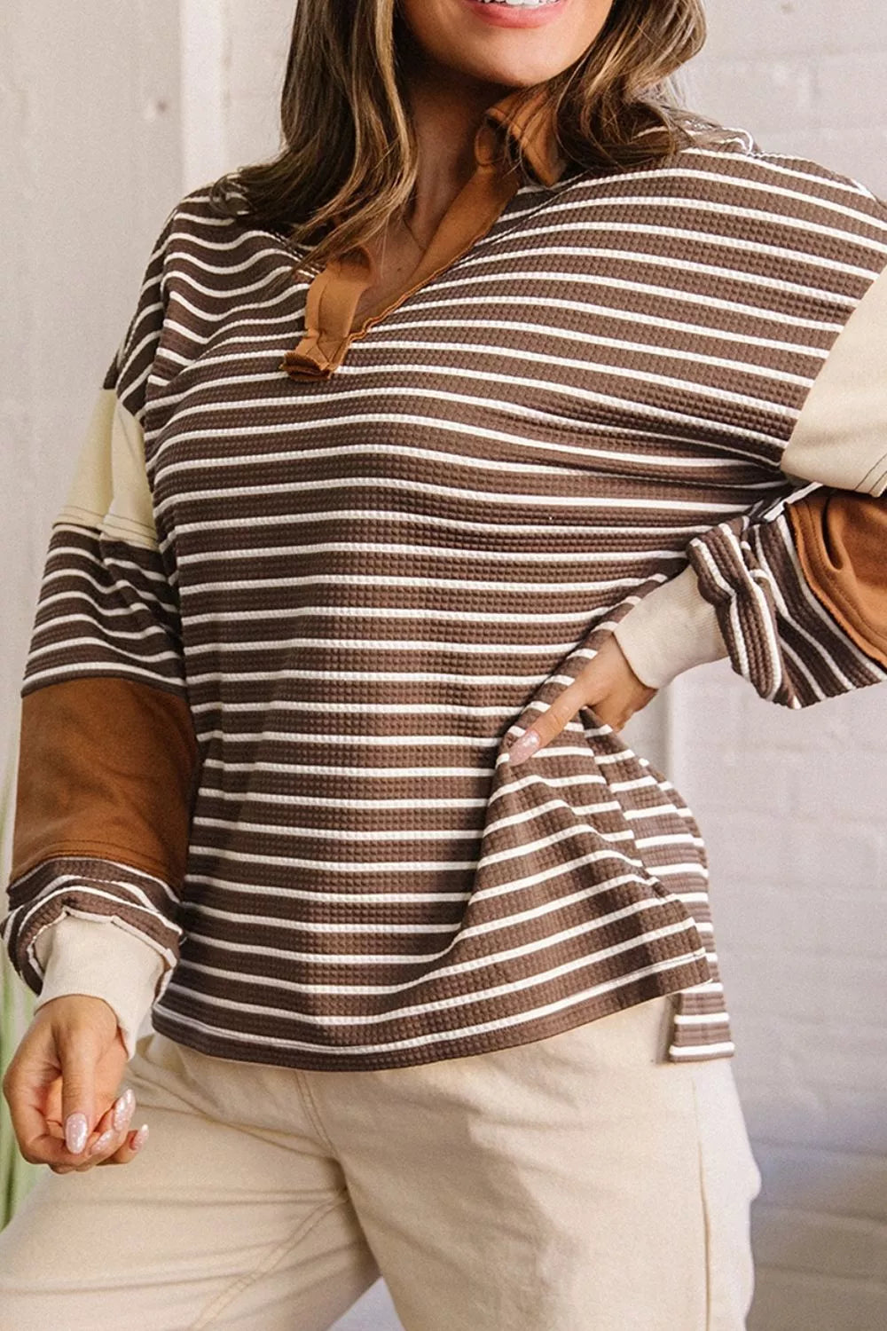 Striped Dropped Shoulder Sweatshirt