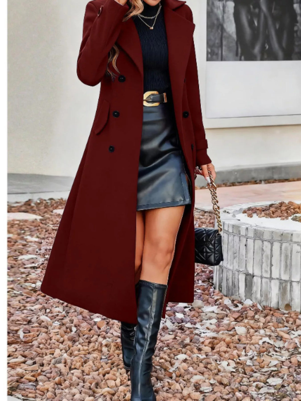 Double-Breasted Longline Coat